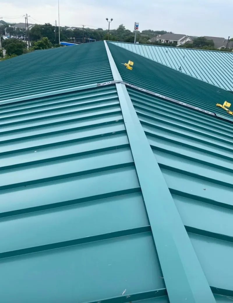 Green commercial metal roof ridge and valley for Metal Roof Repair in Sallisaw